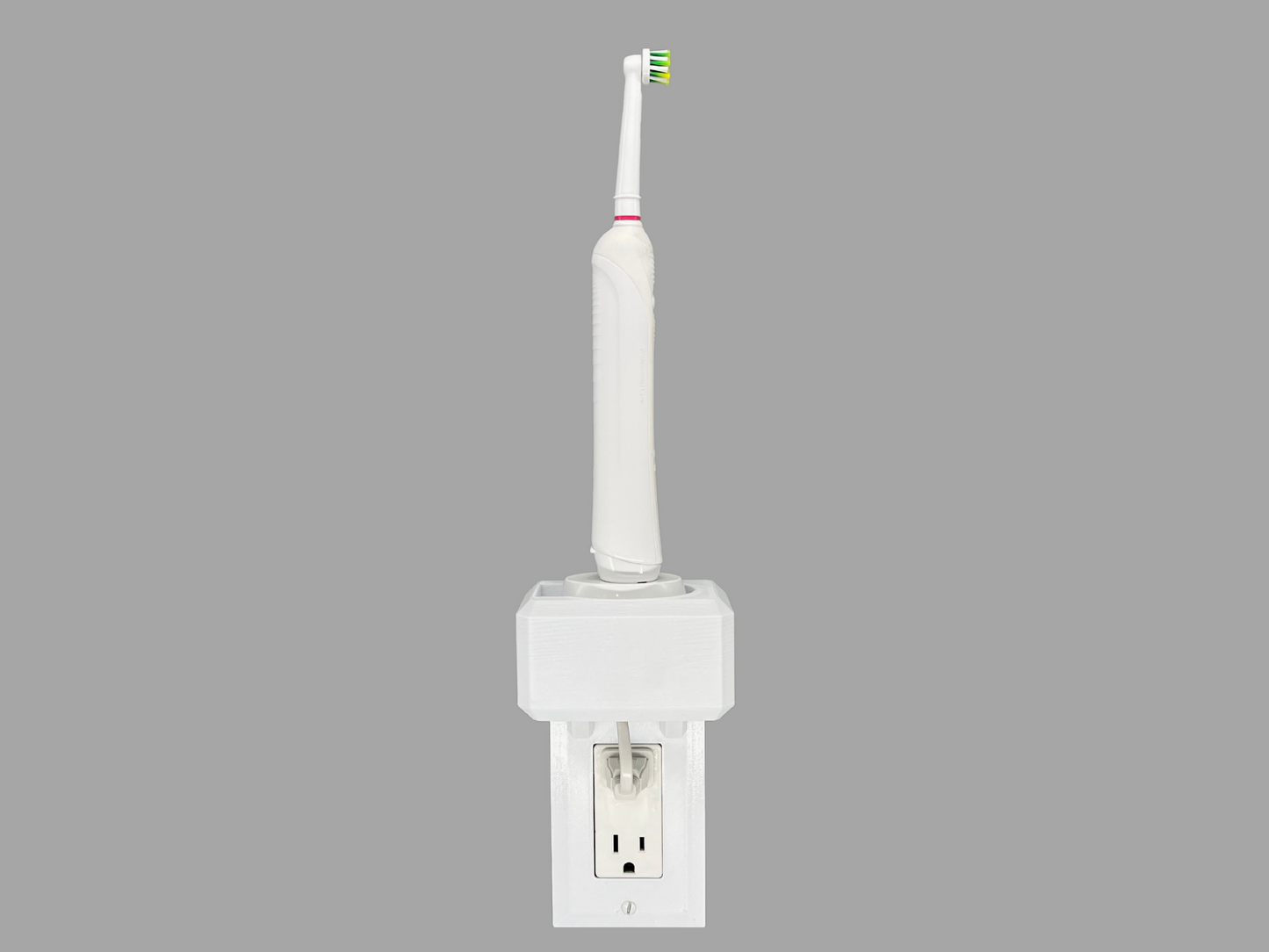 Electric toothbrush holder charger storage Oral-B Philips Sonicare Burst Diamondclean Essence iO6 iO7 iO8 iO9 Wall Outlet Mount Bathroom Cord Organizer Declutter