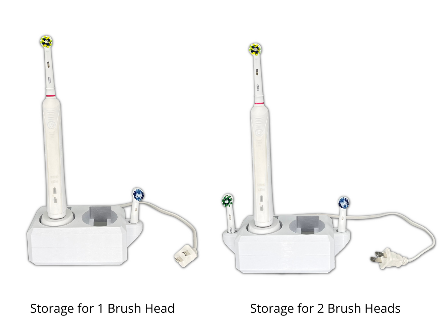 Electric Toothbrush Holder, Oral-B, Sonicare, 2x, Bathroom Countertop, Brush Head