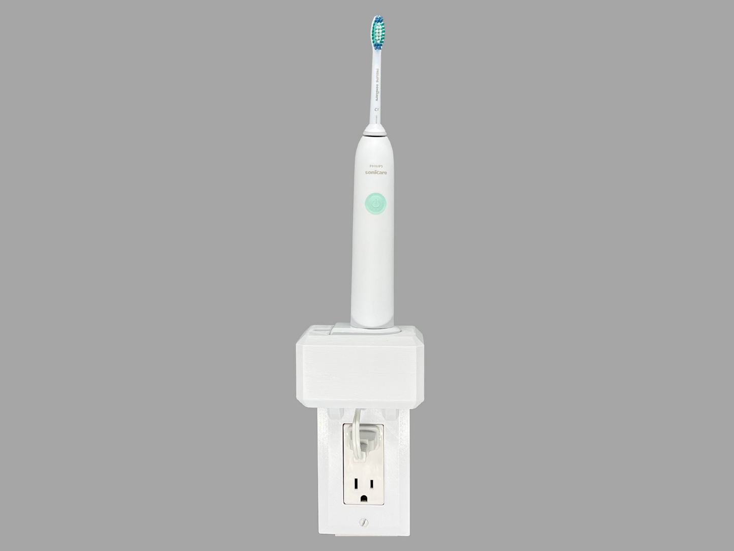 Electric toothbrush holder charger storage Oral-B Philips Sonicare Burst Diamondclean Essence iO6 iO7 iO8 iO9 Wall Outlet Mount Bathroom Cord Organizer Declutter