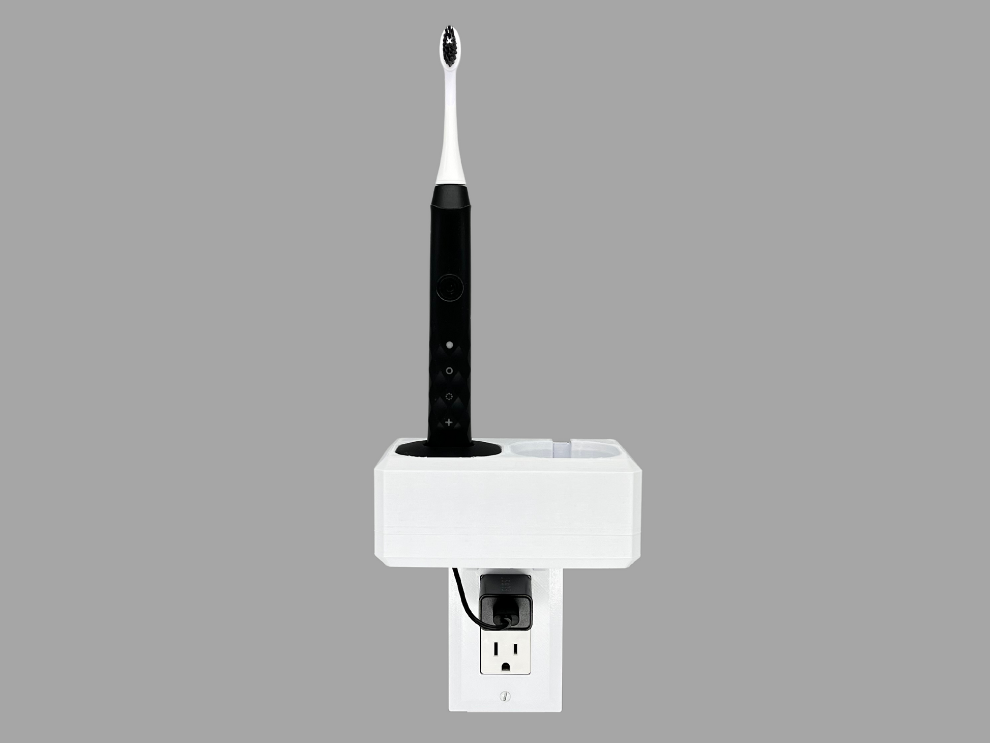 Electric toothbrush holder charger storage Oral-B Philips Sonicare Burst Diamondclean Essence iO6 iO7 iO8 iO9 Wall Outlet Mount Bathroom Cord Organizer Declutter