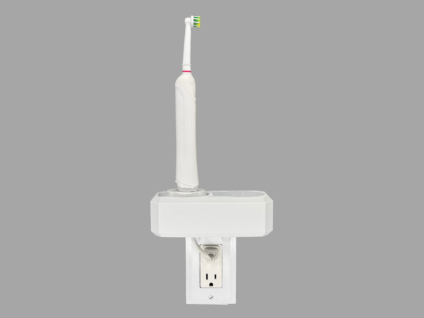 Electric toothbrush holder charger storage Oral-B Philips Sonicare Burst Diamondclean Essence iO6 iO7 iO8 iO9 Wall Outlet Mount Bathroom Cord Organizer Declutter