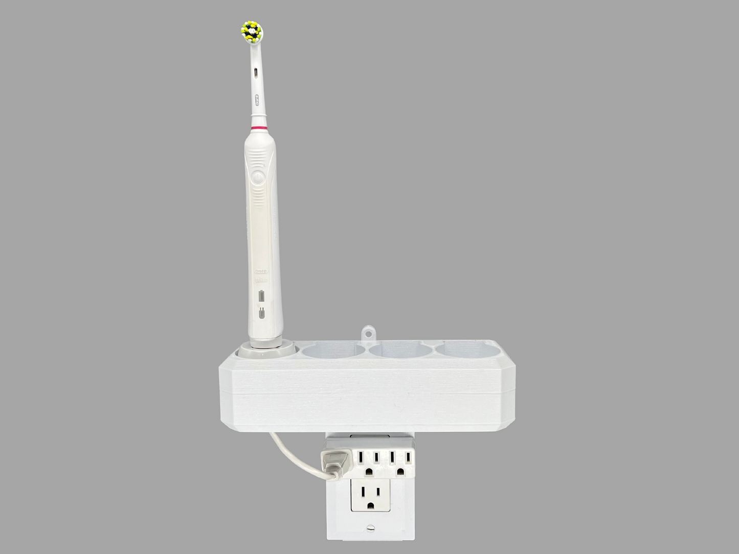 Electric toothbrush holder charger storage Oral-B Philips Sonicare Burst Diamondclean Essence iO6 iO7 iO8 iO9 Wall Outlet Mount Bathroom Cord Organizer Declutter