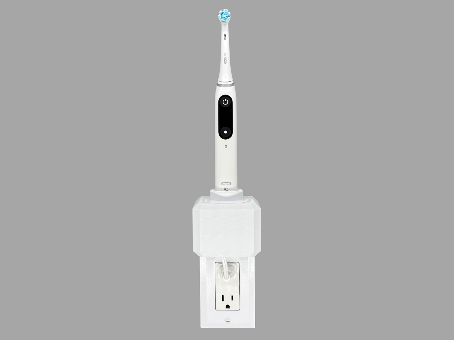 Electric toothbrush holder charger storage Oral-B Philips Sonicare Burst Diamondclean Essence iO6 iO7 iO8 iO9 Wall Outlet Mount Bathroom Cord Organizer Declutter