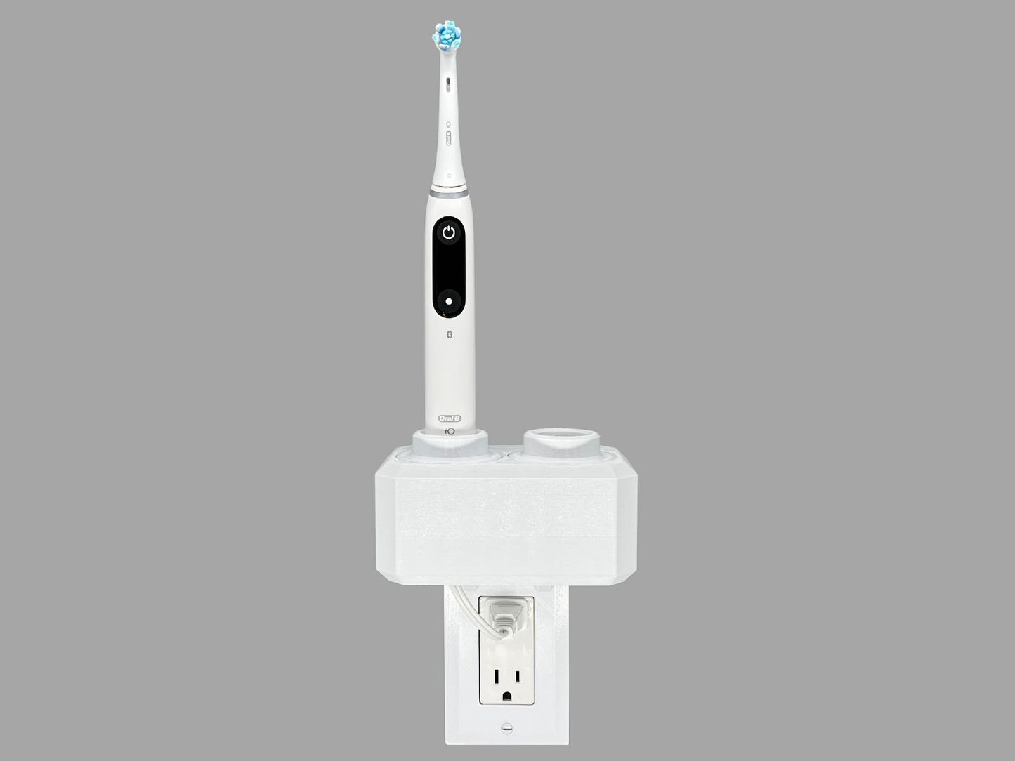 Electric toothbrush holder charger storage Oral-B Philips Sonicare Burst Diamondclean Essence iO6 iO7 iO8 iO9 Wall Outlet Mount Bathroom Cord Organizer Declutter